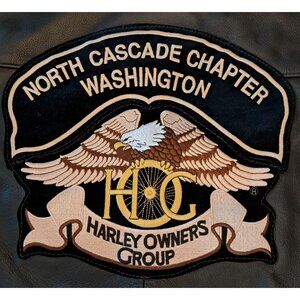 Harley-Davidson Black Leather Vest Mens Size XXL Hog Owners Group North Cascade
